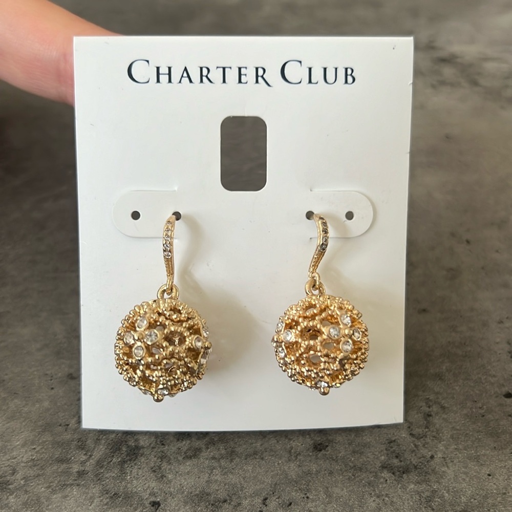 Gold Ball Dangle Earrings